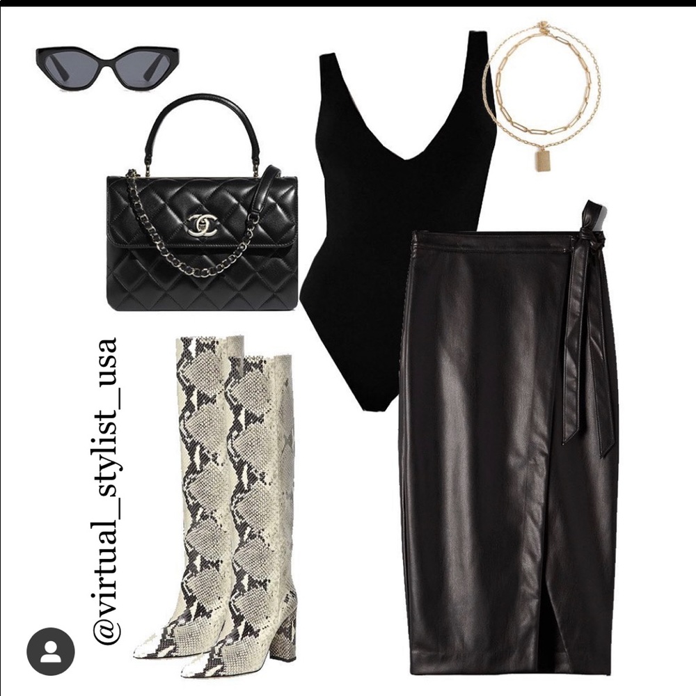 Faux leather skirt